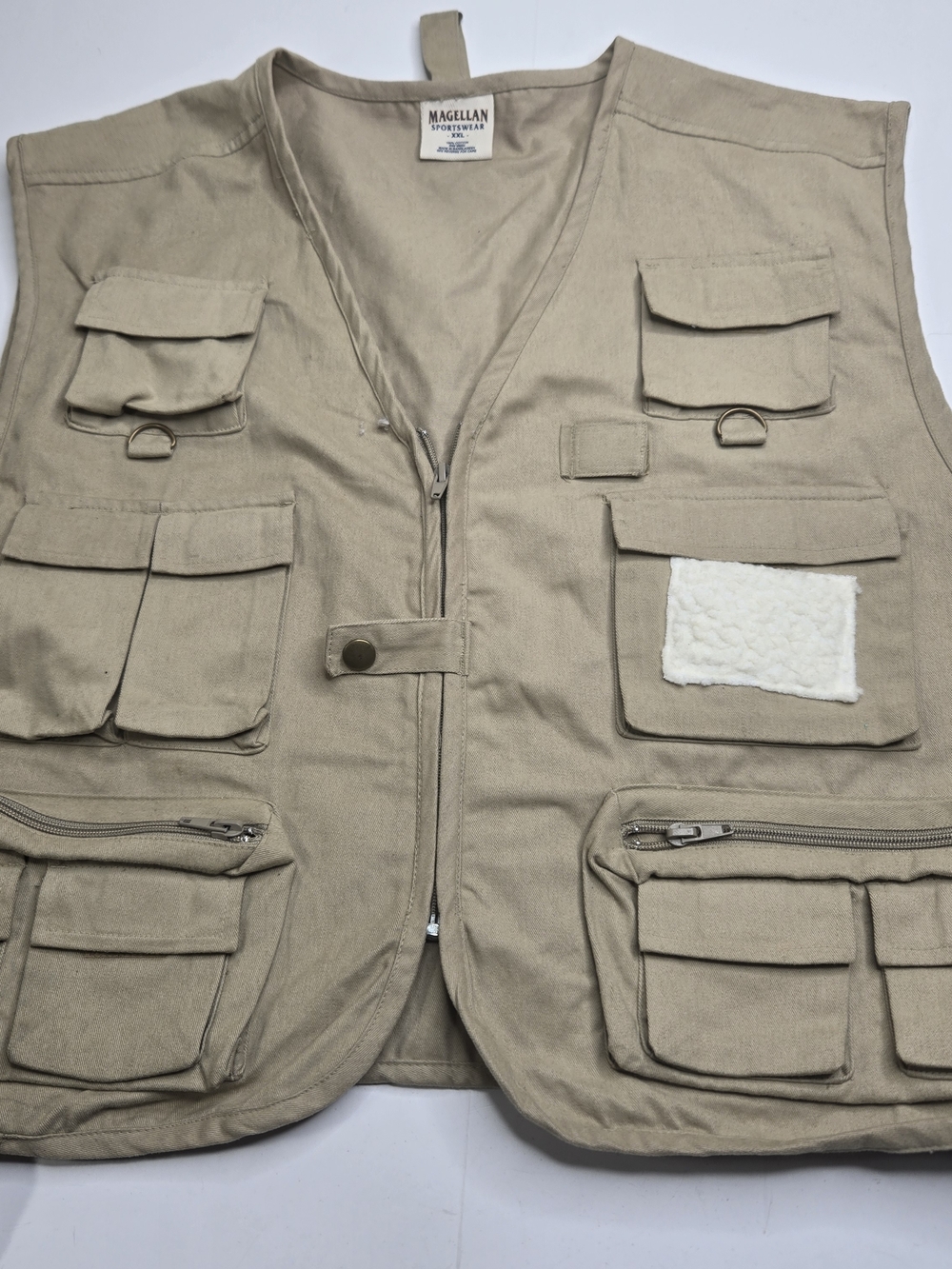 Magellan Outdoors Men's Beige Fly Fishing Multi-Pocket Utility Vest